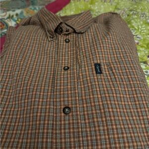Izod Brown Plaid Dress Shirt